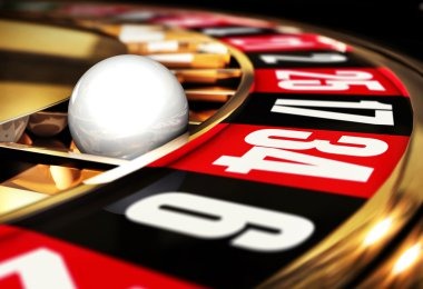 Live roulette wheel in motion